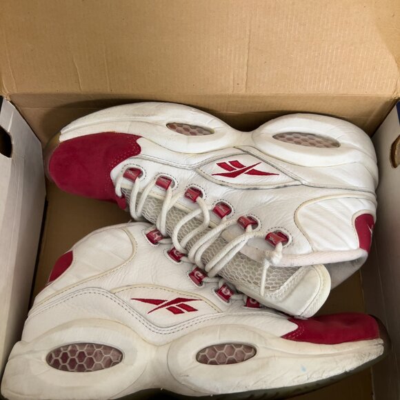 Reebok Question Team Mid Red Tips size 9.5 - Picture 3 of 5